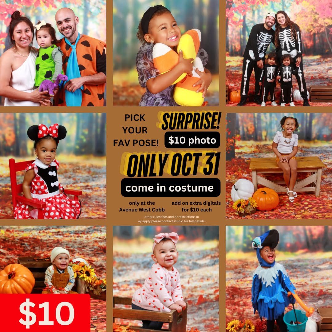 Halloween Fall Fest flyer: $10 costume photo, only October 31